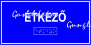 Étkező feliratú Braille-írással ellátott tábla