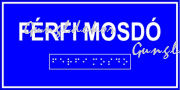 Férfi mosdó feliratú Braille-írással ellátott tábla