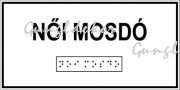 Női mosdó feliratú Braille-írással ellátott tábla
