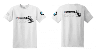 R 1200 GS BMW férfi PÓLÓ MOTOROS T-SHIRT FEHÉR SZÜRKE GS KÉK-PIROS R