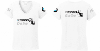 R 1200 GS BMW női póló motoros t-shirt fehér szürke GS kék-piros R