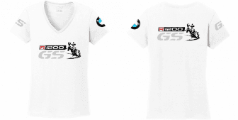 R 1200 GS BMW női póló motoros t-shirt fehér szürke GS piros R