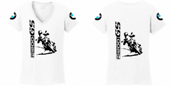 R 1200 GS BMW női póló nagy álló motor motoros t-shirt fehér