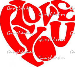 I love you szeretlek szív falmatrica faltetoválás többféle színben applikáló fóliával ellátva