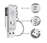 Kulcstartós 32GB-os Pendrive masszív fémvázas kivitelben egyedi gravírozott szöveggel
