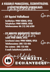 Nemzeti dohánybolt A vásárló panaszával, észrevételével a következőkhöz fordulhat tábla matrica