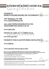 Nemzeti dohányboltos Közreműködő szervek hivatalos tábla matrica