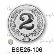 Érembetét második helyezés BSE25-106 25mm ezüst