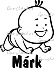 Baby on board Mászó kisfiú 2 db plottervágott autós matrica applikáló fóliával
