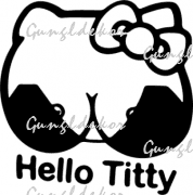 Hello titty vicces 2 db plottervágott autós matrica applikáló fóliával