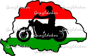 Nagy Magyarország motorossal matrica
