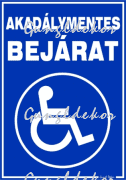 Akadálymentes bejárat piktogrammal tábla matrica