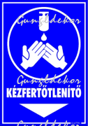 Kézfertőtlenítő lefelé piktogram tábla matrica
