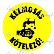 Kézmosás kötelező! Piktogram kerek matrica csomagban is