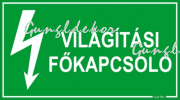 Világítási fökapcsoló tábla matrica