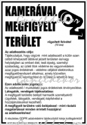 GDPR Kamerával megfigyelt terület tábla matrica piktogramos