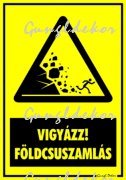 Földcsuszamlás veszély figyelmeztető tábla matrica