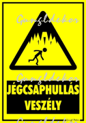 Jégcsaphullás veszély figyelmeztető tábla matrica