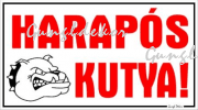 Harapós kutya! Kutyafejes tábla matrica
