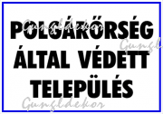 Polgárőrség által védett település tábla matrica