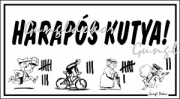 Harapós kutya (strigulázós) humoros vicces tábla matrica