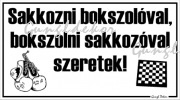 Sakkozni bokszolóval, bokszolni sakkozóval szeretek! Humoros vicces tábla matrica