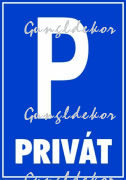 Privát parkoló tábla matrica
