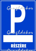 P-betű parkoló tábla matrica kitölthető üres résszel