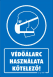 Védőálarc használata kötelező tábla matrica, kék alapon fehér szöveg, védőmaszkos fej piktogram