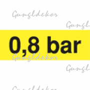 Szállítási jelzés, 0.8 bár, sárga alapon fekete felirat