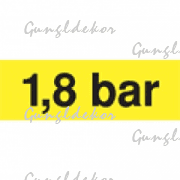 Szállítási jelzés, 1.8 bár, sárga alapon fekete felirat