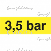 Szállítási jelzés, 3.5 bár, sárga alapon fekete felirat