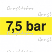 Szállítási jelzés, 7.5 bár, sárga alapon fekete felirat