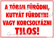 A tóban fürödni kutyát fürdetni vagy korcsolyázni tilos! Tábla matrica