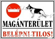 Magánterület! Belépni tilos! piktogramos matrica tábla