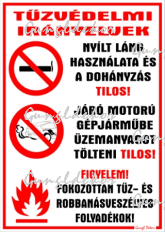 Tűzvédelmi intézkedések tábla matrica piktogramokkal