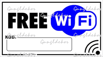 Free Wifi beírható kóddal tábla matrica