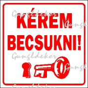 Kérem becsukni! figurás tábla matrica