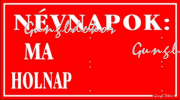 Névnapok tábla matrica, piros színben