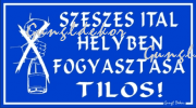 Szeszes ital helyben fogyasztása tilos! piktogramos tábla matrica
