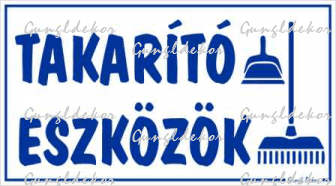 Takarító eszközök piktogram tábla matrica