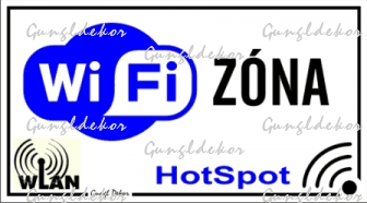WIFI zóna hotspot tábla matrica