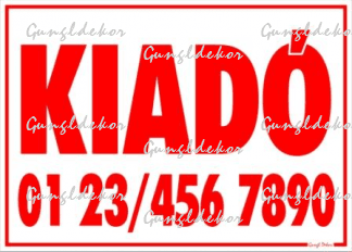 Kiadó telefonszámmal tábla matrica