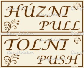 Kreatív Húzni (Pull) - Tolni (Push) lepkés matrica
