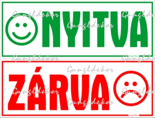 Kreatív Nyitva Zárva smiley kétoldalas forgatható tábla