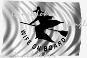 Wife on board (Asszony a fedélzeten) hajózászló